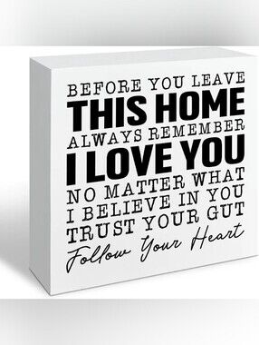 Before You Leave This Home Sign, Heartfelt Family Reminder & Wall Art